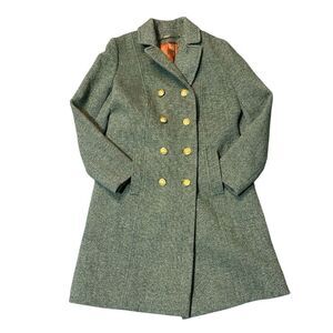Chic Double-Breasted Women's Pea Coat in Green